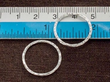 Karen Hill Tribe Silver Hammered Circle Jump Rings 19 mm.