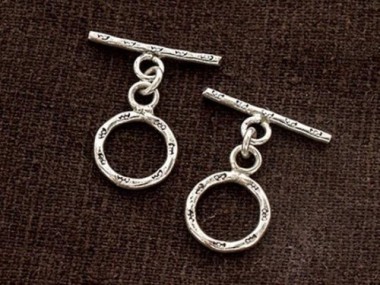 Karen Hill Tribe Silver Daisy Imprint Toggles 12 mm.