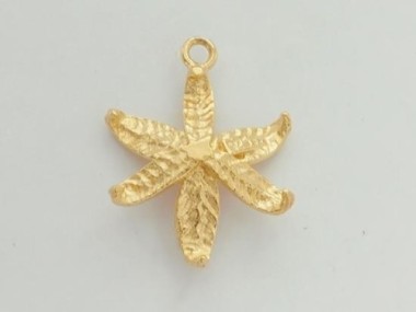 925 Sterling Silver Gold Vermeil Style Lily Flower Pendant 15x17mm.