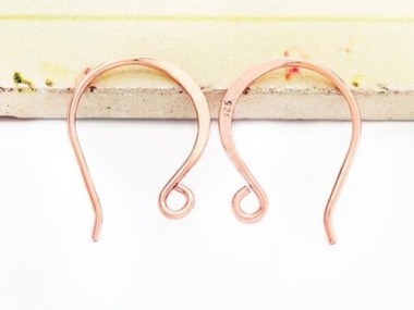 Sterling Silver Rose Gold Vermeil Style Earwires 14x19mm.#