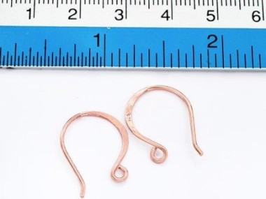 Sterling Silver Rose Gold Vermeil Style Earwires 14x19mm.#