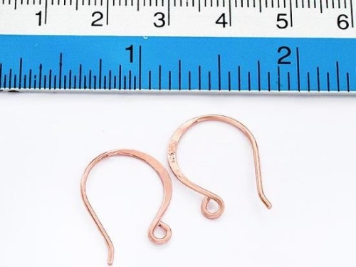 2 pairs of Sterling Silver Rose Gold Vermeil Style Earwires 14x19mm.20