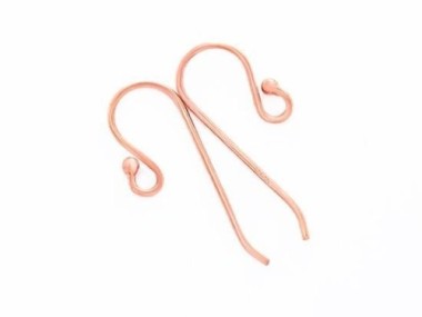 925 Sterling Silver Rose Gold Vermeil Style Earwires 8x22mm.