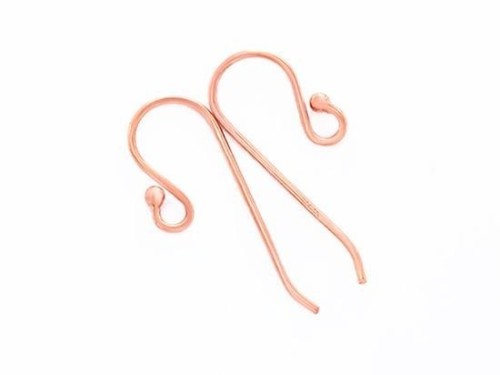 2 pairs of 925 Sterling Silver Rose Gold Vermeil Style Earwires 8x22mm. 21 AWG.