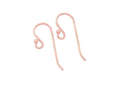 925 Sterling Silver Rose Gold Vermeil Style Earwires 8x22mm.