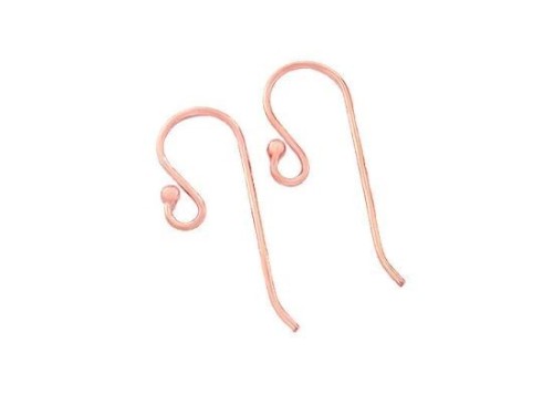 2 pairs of 925 Sterling Silver Rose Gold Vermeil Style Earwires 8x22mm. 21 AWG.