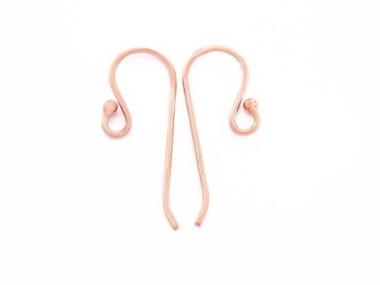 925 Sterling Silver Rose Gold Vermeil Style Earwires 8x22mm.