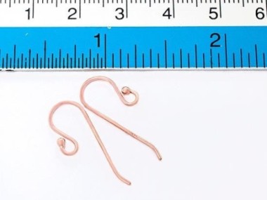 925 Sterling Silver Rose Gold Vermeil Style Earwires 8x22mm.