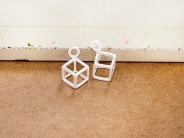 925 Sterling Silver Cube Charms 5.5 mm.