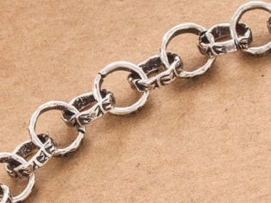 Karen Hill Tribe Silver Imprint Opened Link Chain 8.5mm.