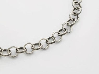 Karen Hill Tribe Silver Imprint Opened Link Chain 8.5mm.