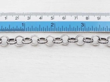 Karen Hill Tribe Silver Imprint Opened Link Chain 8.5mm.