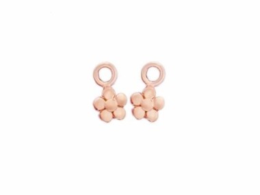 925 Sterling Silver Rose Gold Vermeil Style Tiny Flower Charms 4.6mm.