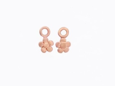 925 Sterling Silver Rose Gold Vermeil Style Tiny Flower Charms 4.6mm.