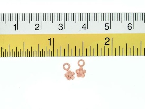 2 of 925 Sterling Silver Rose Gold Vermeil Style Tiny Flower Charms 4.6mm.