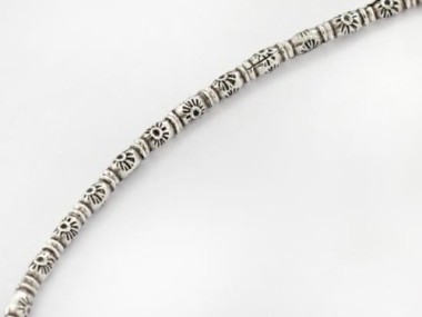 Karen Hill Tribe Silver Sun Printed Bamboo Beads 2x5mm.,