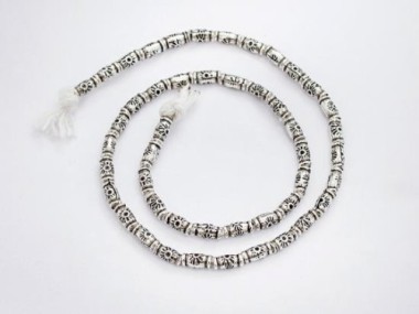 Karen Hill Tribe Silver Sun Printed Bamboo Beads 2x5mm.,