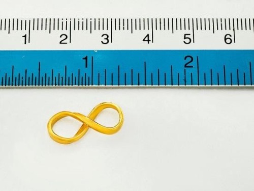 4 of 925 Sterling Silver Gold Vermeil Style Infinity Links, Connectors 8x18 mm.