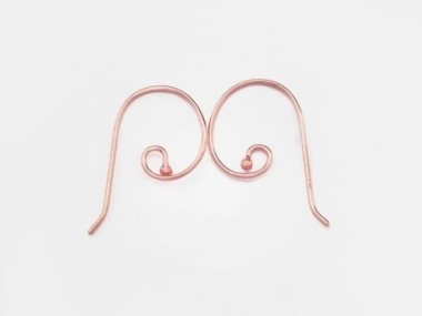 925 Sterling Silver Rose Gold Vermeil Style Earwires 14x28 mm.