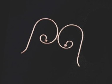 925 Sterling Silver Rose Gold Vermeil Style Earwires 14x28 mm.