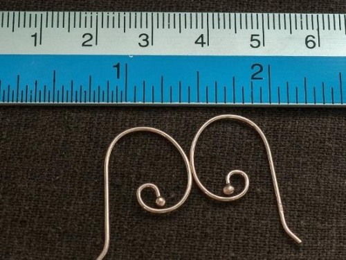 2 pairs of 925 Sterling Silver Rose Gold Vermeil Style Earwires 14x28 mm.