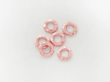 Karen hill tribe Rose Gold Vermeil Style Hammered Closed Jump Rings 6.5mm.