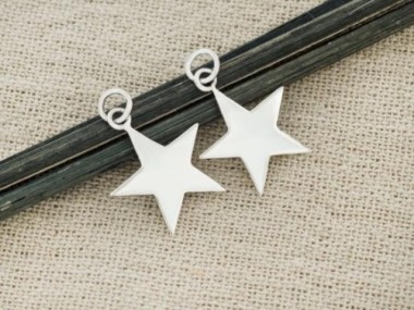 925 Sterling Silver Star Charms 14.8mm.