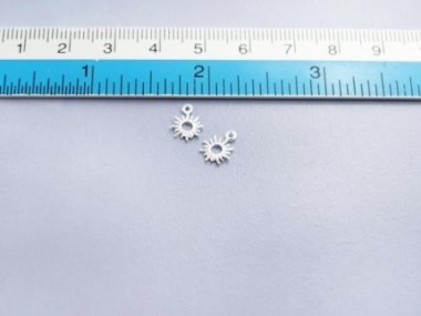 925 Sterling Silver Sun Charms 7mm.