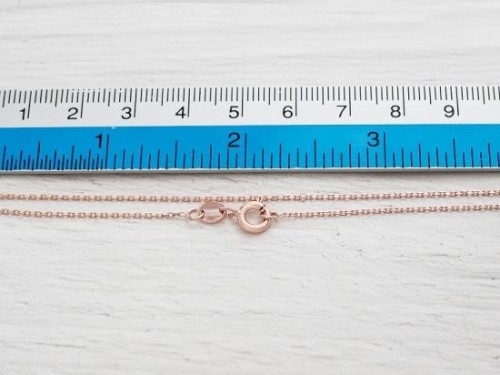 16 inches of 925 Sterling Silver Rose Gold Vermeil Style Fine Cable Chain Necklace 1x1.5 mm.