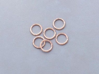 925 Sterling Silver Rose Gold Vermeil Style Twisted Closed Circle Rings 8 mm.