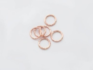 925 Sterling Silver Rose Gold Vermeil Style Twisted Closed Circle Rings 8 mm.