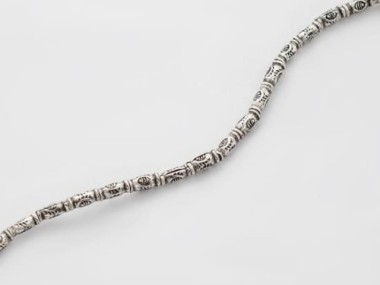 Karen Hill Tribe Silver Sun Printed Bamboo Beads 2x5mm.,