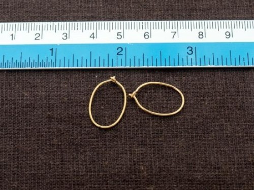 2 pairs of Sterling Silver Gold Vermeil Style Oval Hoop Earrings 12x20mm.