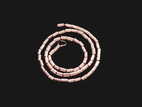 60 of Karen hill tribe Silver Rose Gold Vermeil Style Tubular Beads 1.4x2.7mm., 6.5 inches.