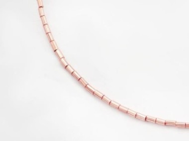 Karen hill tribe Silver Rose Gold Vermeil Style Tubular Beads 1.4x2.7mm.,