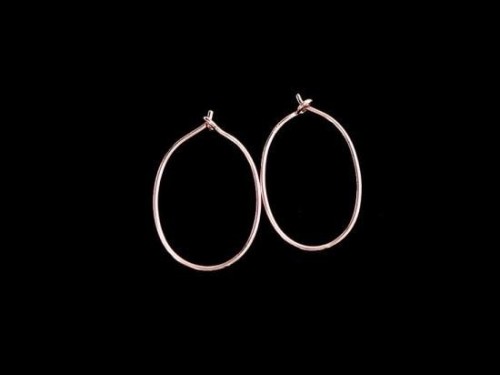 2 pairs of Sterling Silver Rose Gold Vermeil Style Oval Hoop Earrings 16x25mm.