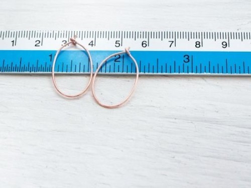 2 pairs of Sterling Silver Rose Gold Vermeil Style Oval Hoop Earrings 16x25mm.