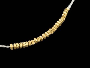 Karen hill tribe Silver Gold Vermeil Style Tiny Bar Spacer Beads 2.5x1.5 mm.