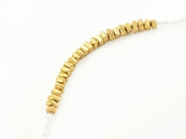 Karen hill tribe Silver Gold Vermeil Style Tiny Bar Spacer Beads 2.5x1.5 mm.