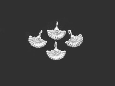 925 Sterling Silver Tiny Fan Charms 8x5.5mm.