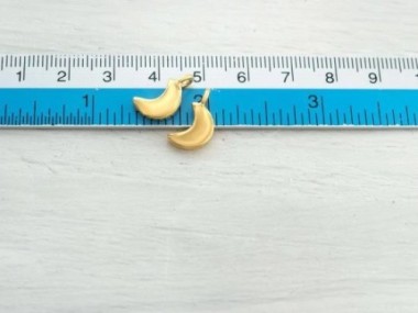 Karen Hill Tribe Silver Gold Vermeil Style Crescent Moon Charms 8x10mm.