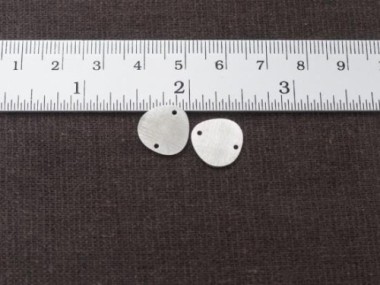 925 Sterling Silver Pebble Disc Links, Connectors 12.5 mm.