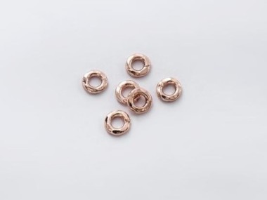 Karen hill tribe Rose Gold Vermeil Style Hammered Closed Jump Rings 6mm.