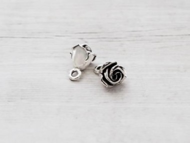 Karen Hill Tribe Silver Rose Charms 10mm.