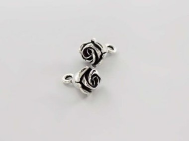 Karen Hill Tribe Silver Rose Charms 10mm.