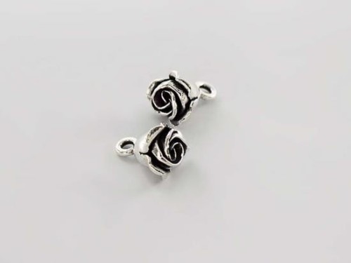 2 of Karen Hill Tribe Silver Rose Charms 10mm.