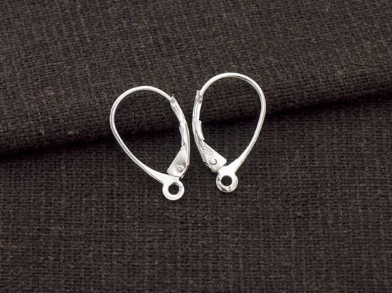 2 pairs of 925 Sterling Silver Lever Back Earring Findings 10x17 mm.