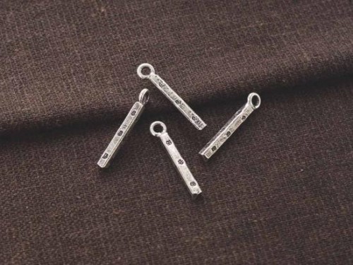 4 of Karen Hill Tribe Silver Rectangle Stick Charms 2.3x18mm.