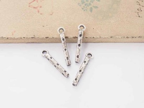 4 of Karen Hill Tribe Silver Rectangle Stick Charms 2.3x18mm.