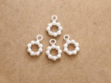 925 Sterling Silver Ball Ring Charms 8 mm.